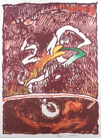 Litografia Alechinsky - Great Flying Object, 1977