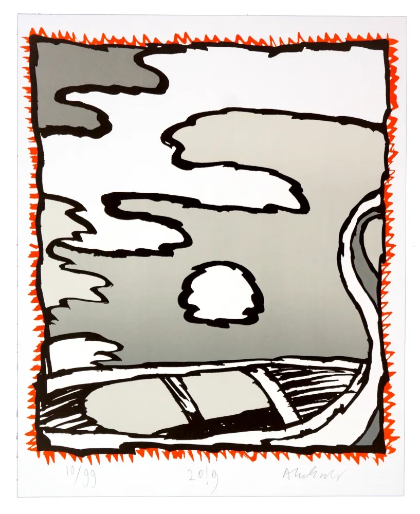 Litografia Alechinsky - Griserie à minuit I