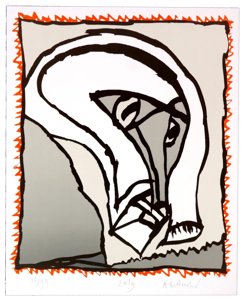 Litografia Alechinsky - Griserie à minuit II