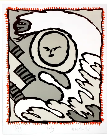 Litografia Alechinsky - Griserie à minuit V