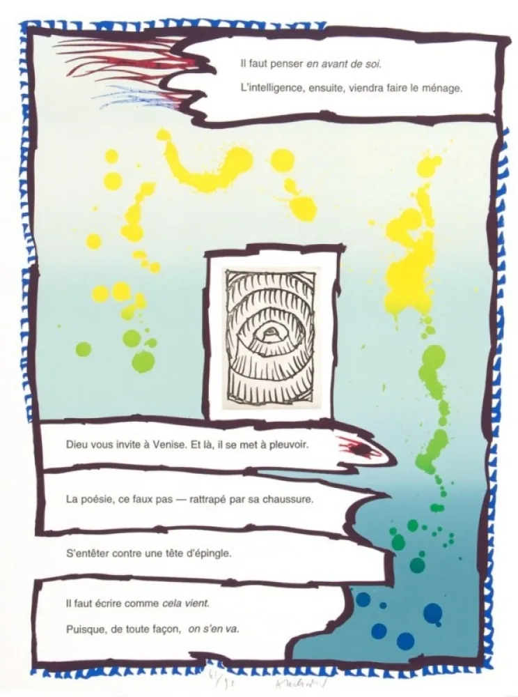 Litografia Alechinsky - IL FAUT PENSER