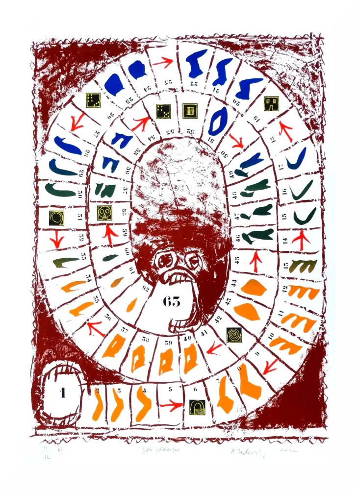 Litografia Alechinsky - Jeu classique