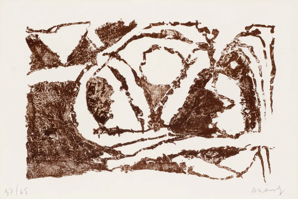 Litografia Alechinsky - La reine des murs VII: Je doute que ce soit du langage