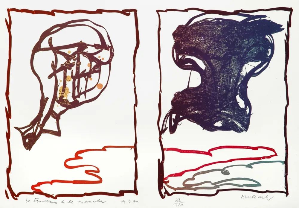 Litografia Alechinsky - La Traversée de la Manche