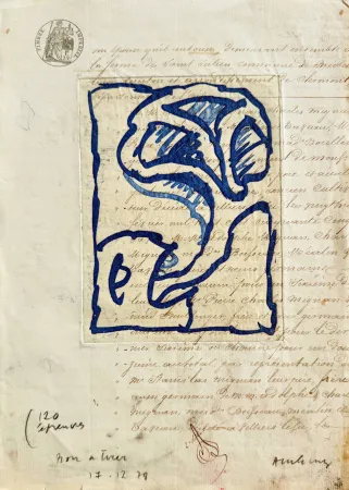 Acquaforte Alechinsky - La vie comme elle tourne, bleu