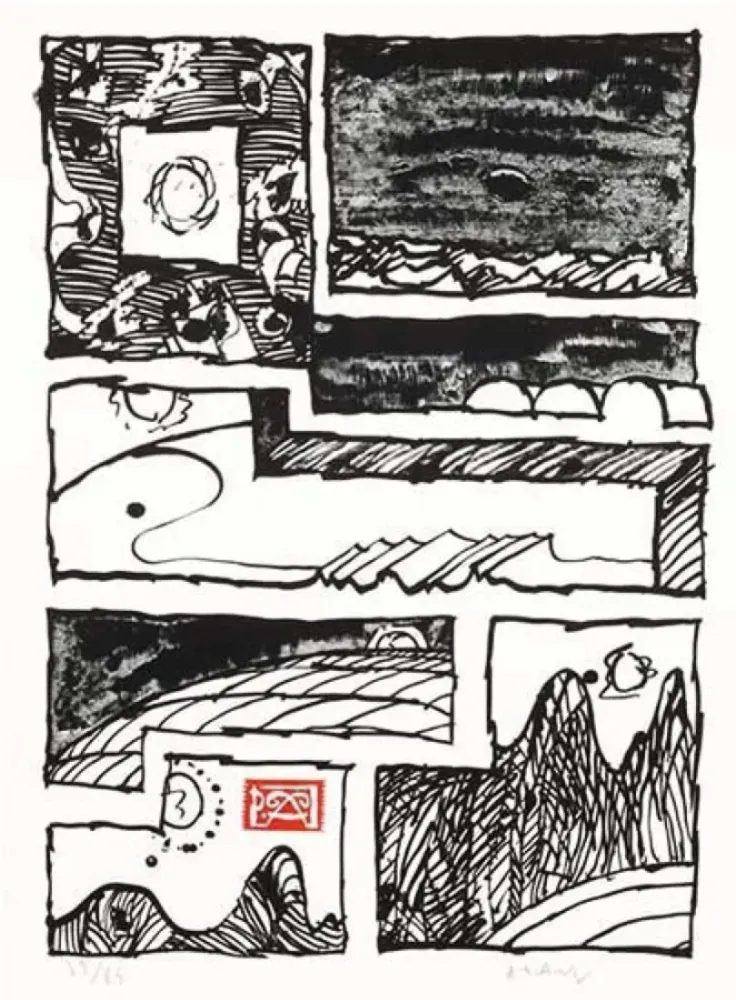 Litografia Alechinsky - Le cachet faisant foi