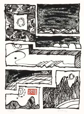 Litografia Alechinsky - Le cachet faisant foi