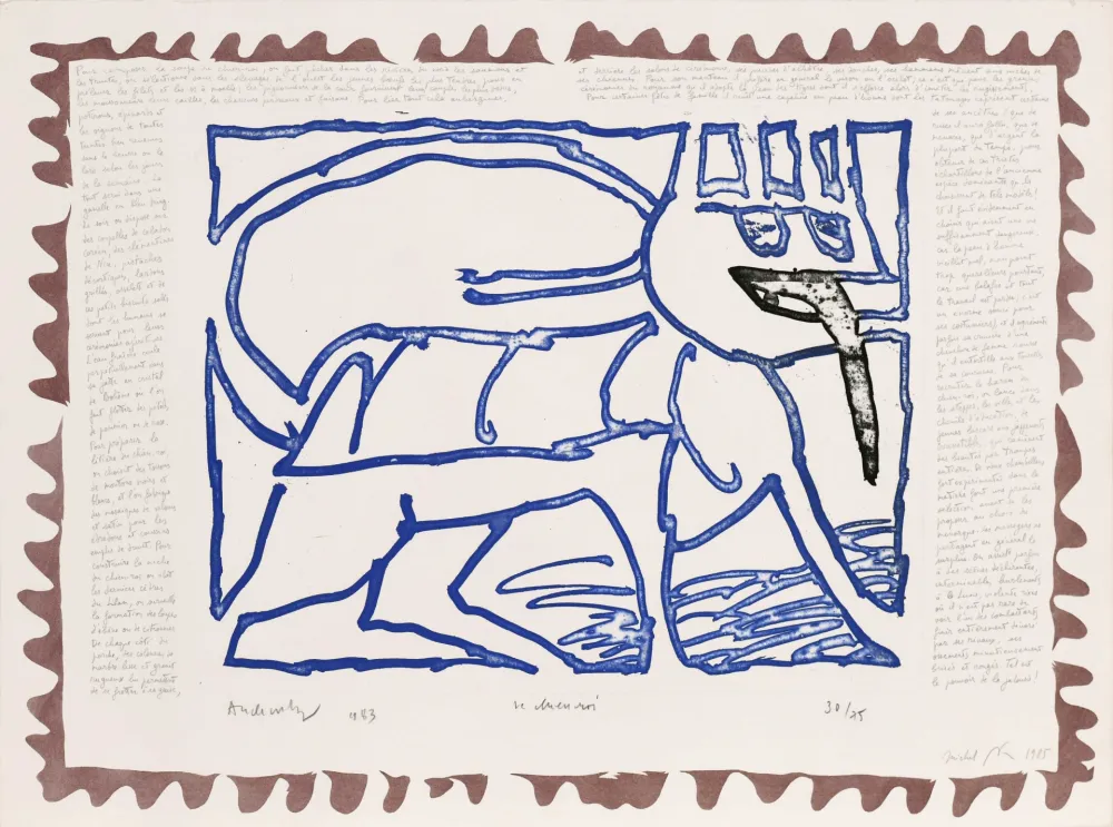 Acquaforte Alechinsky - Le chien roi – Le chien roi