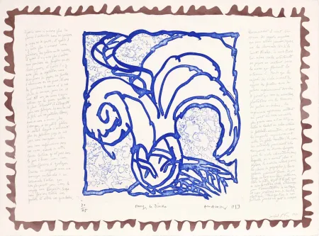 Acquaforte Alechinsky - Le chien roi – Orange de Binche