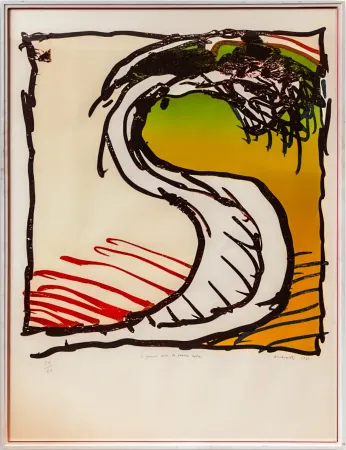 Litografia Alechinsky - Le genou dans la grande robe