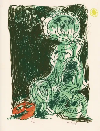 Litografia Alechinsky - Le hasard et sa mère