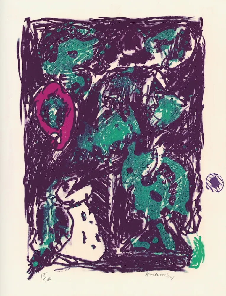 Litografia Alechinsky - Le rare heureux