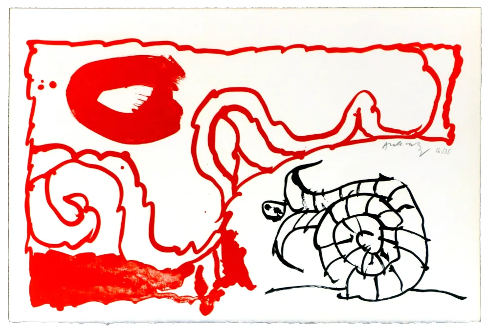 Litografia Alechinsky - Le rêve de l'ammonite 5