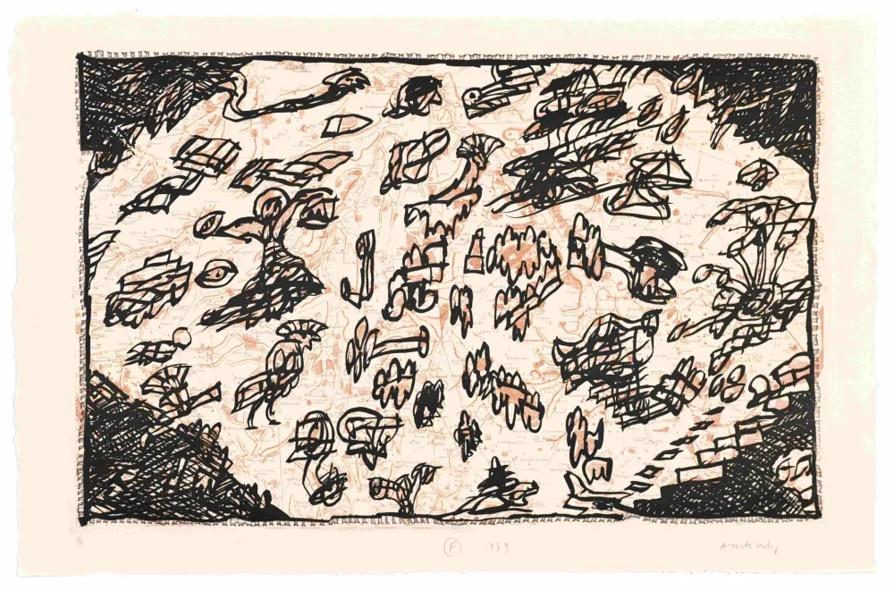 Acquaforte Alechinsky - Le Sauve qui peut de Rocquencourt