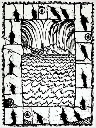 Litografia Alechinsky - L'eau à la lucarne