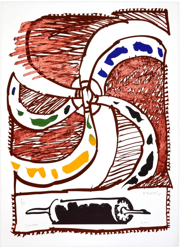 Litografia Alechinsky - L'encreur