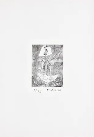 Acquaforte Alechinsky - Les métiers 01: Le pêcheur