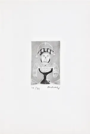 Acquaforte Alechinsky - Les métiers 06: Le coiffeur