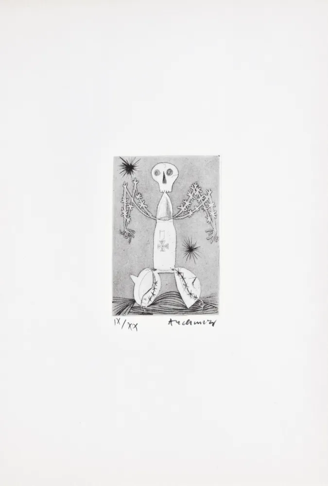 Acquaforte Alechinsky - Les métiers 07: Le soldat méconnu