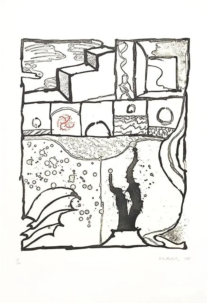 Incisione Alechinsky - Les trois marches