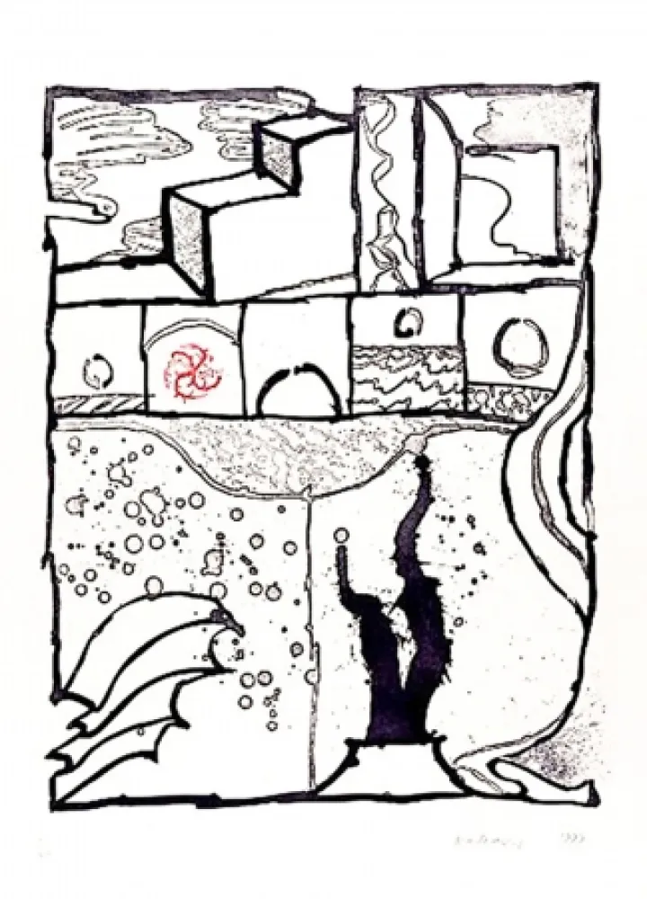 Incisione Alechinsky - Les trois marches