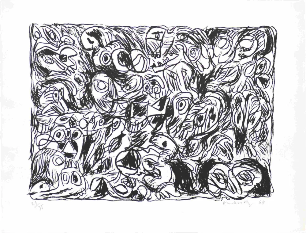 Litografia Alechinsky - Les yeux ouverts