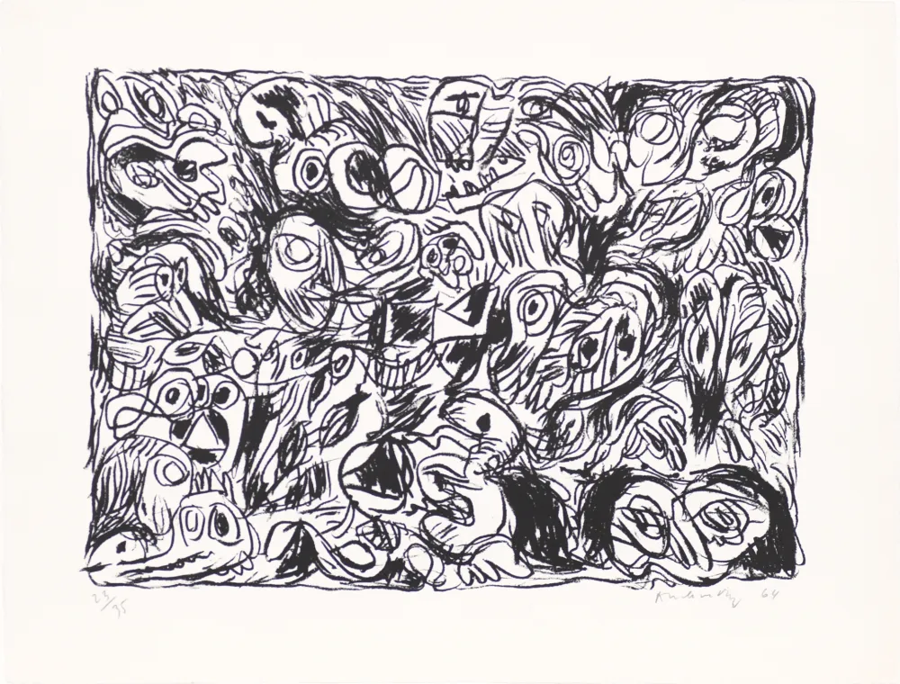 Litografia Alechinsky - Les yeux ouverts