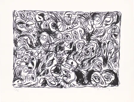 Litografia Alechinsky - Les yeux ouverts