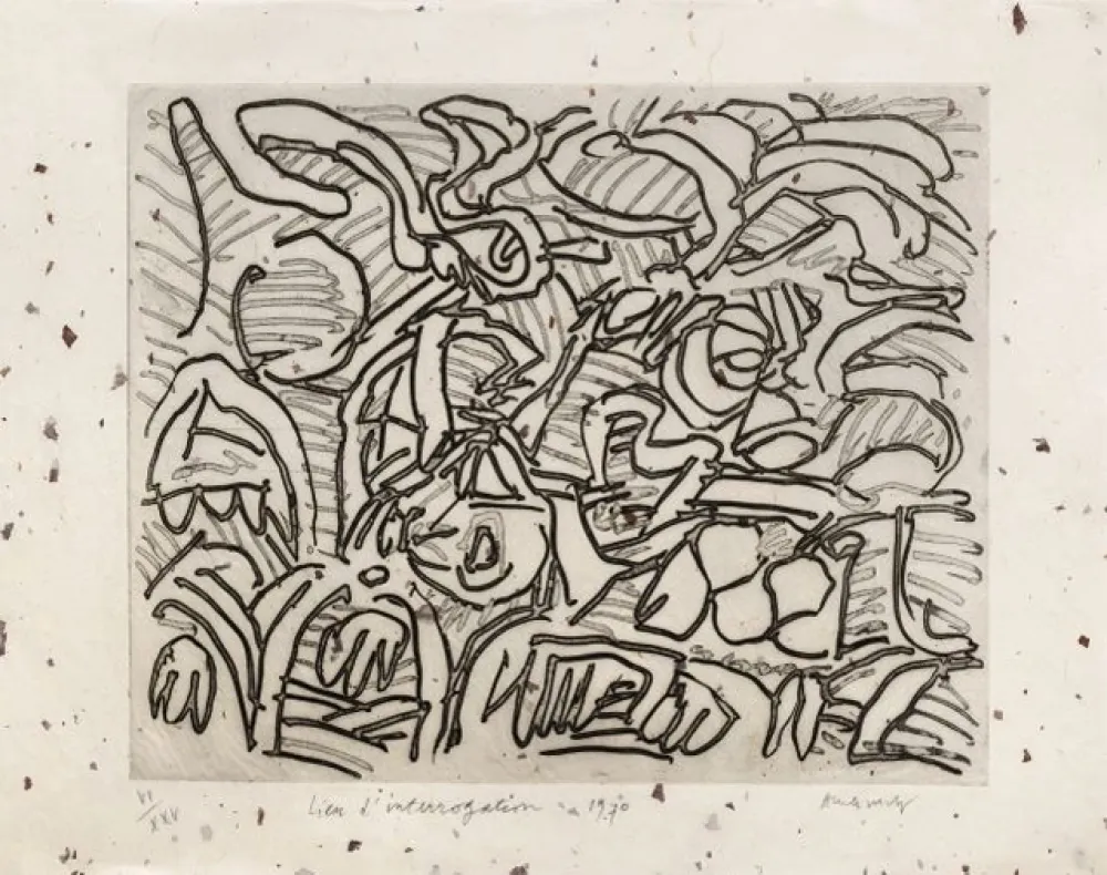 Incisione Alechinsky - Lieu d'interrogation