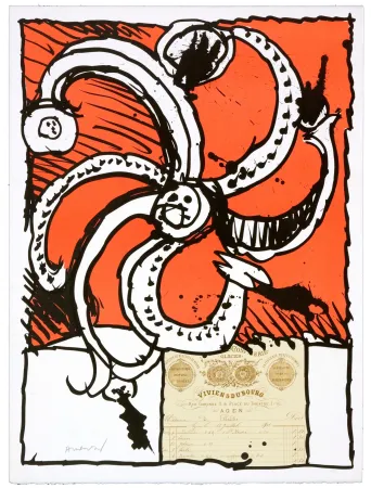 Litografia Alechinsky - Madame de Parades