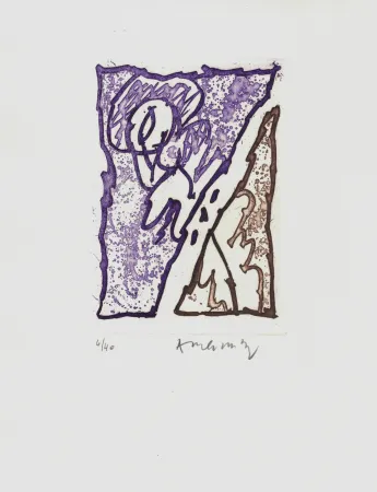 Acquaforte Alechinsky - '' Maint Corps de Chambres ''