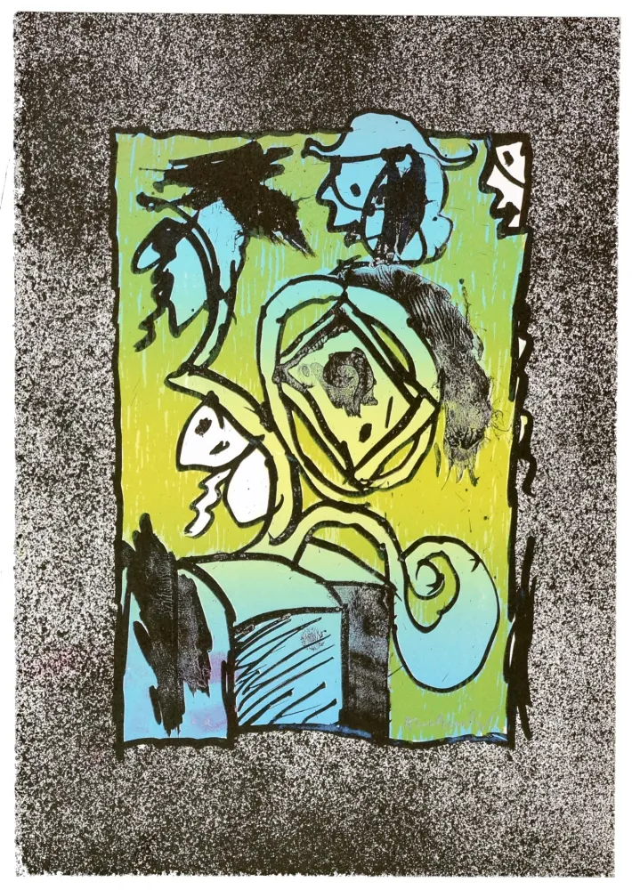 Litografia Alechinsky - Nuit blanche