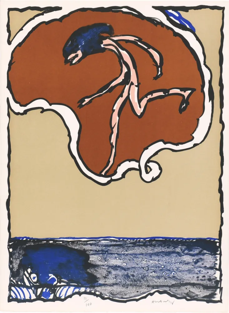 Litografia Alechinsky - Objets volants II