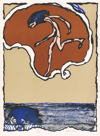 Litografia Alechinsky - Objets volants II