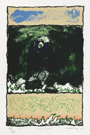 Litografia Alechinsky - Oeil de l'encre (L')