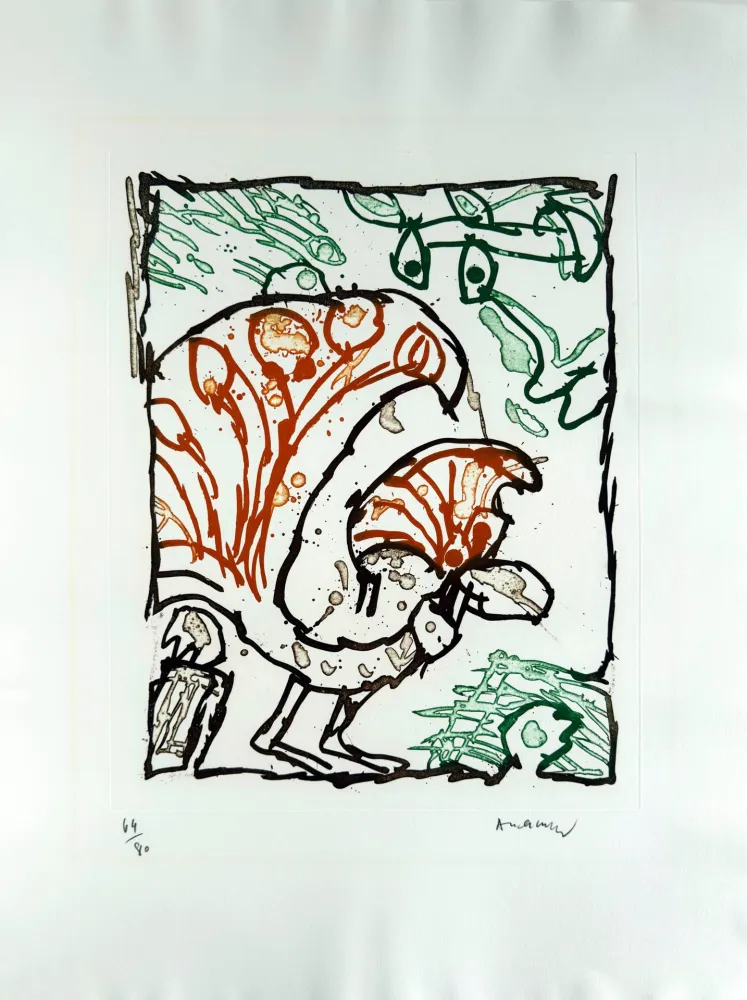 Litografia Alechinsky - Paon