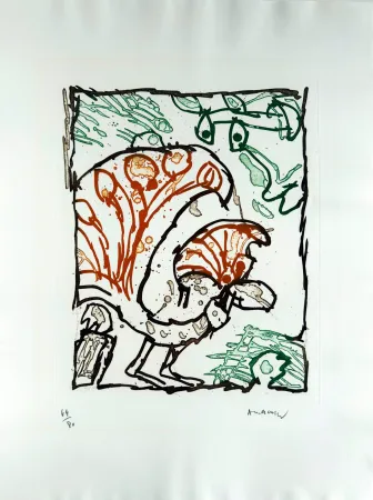 Litografia Alechinsky - Paon