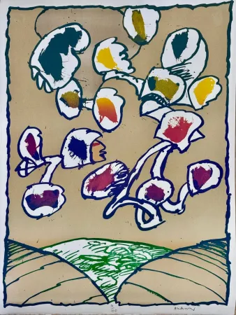 Litografia Alechinsky - Paris Flying Objects