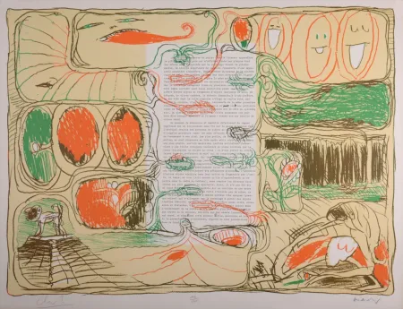 Litografia Alechinsky - Placard, 1975