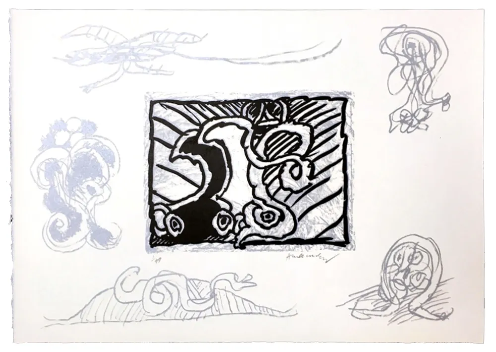 Linoincisione Alechinsky - Planche IX