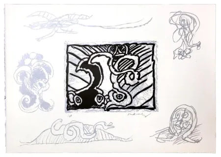 Linoincisione Alechinsky - Planche IX