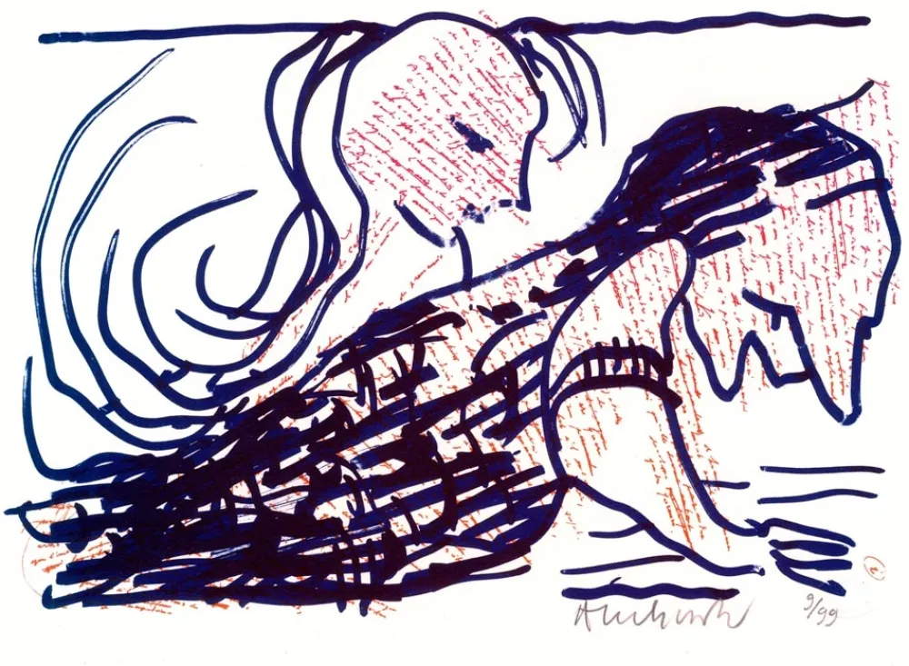 Litografia Alechinsky - Pointes et feutres