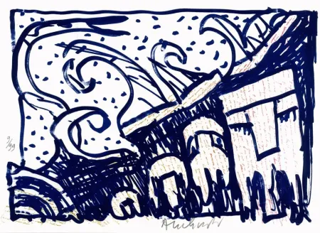 Litografia Alechinsky - Pointes et Feutres