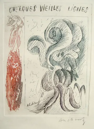 Acquaforte Alechinsky - Quelques vieilles lignes I