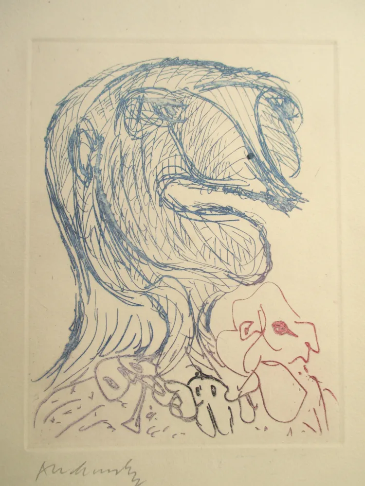 Incisione Alechinsky - Quelques vieilles lignes X