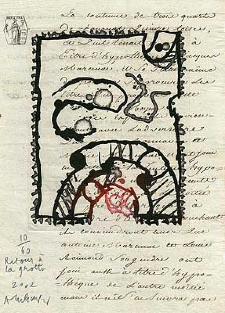 Incisione Alechinsky - Retour à la grotte