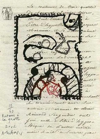 Incisione Alechinsky - Retour à la grotte