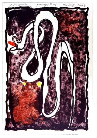 Litografia Alechinsky - Serpent