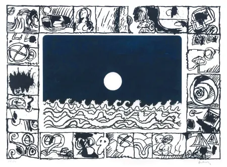 Acquatinta Alechinsky - Soleil cou coupé