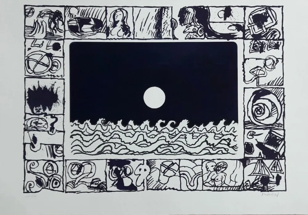 Incisione Alechinsky - Soleil cou coupé